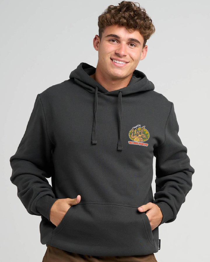 LESS BLUEYS | HOODED PULLOVER - VINTAGE BLACK