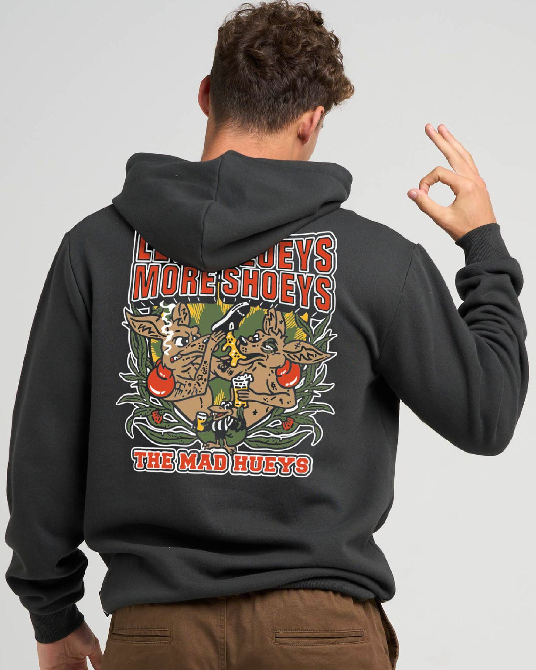 LESS BLUEYS | HOODED PULLOVER - VINTAGE BLACK