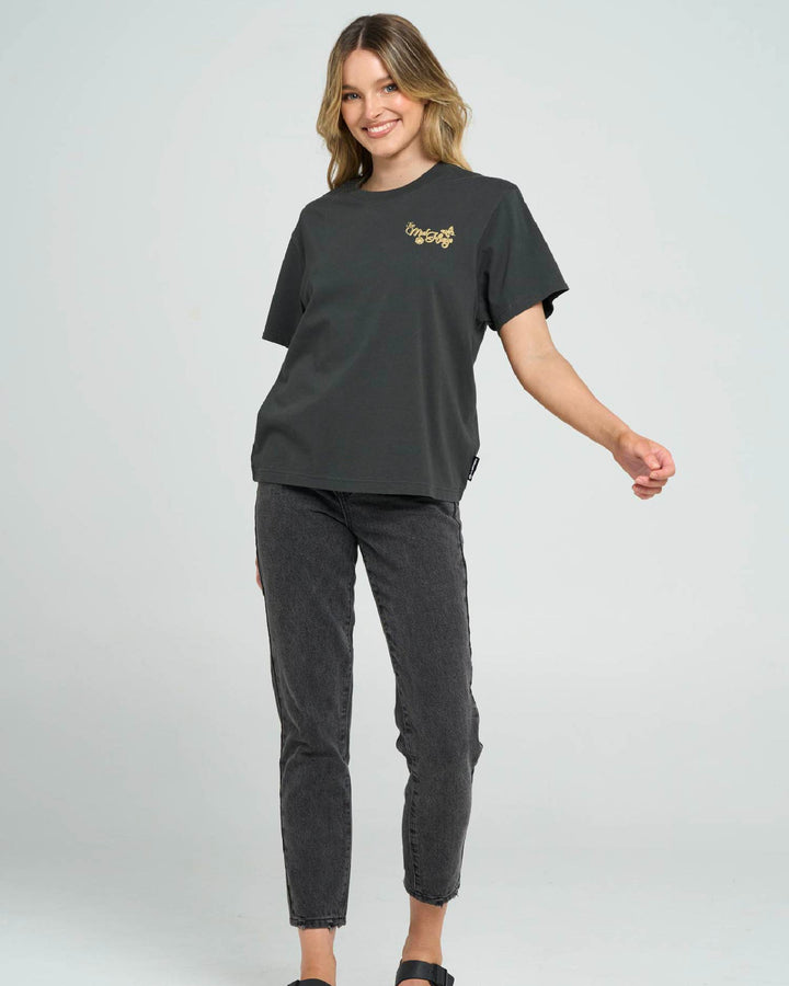 BUTTERFLY ANCHOR | WOMENS SS TEE - VINTAGE BLACK
