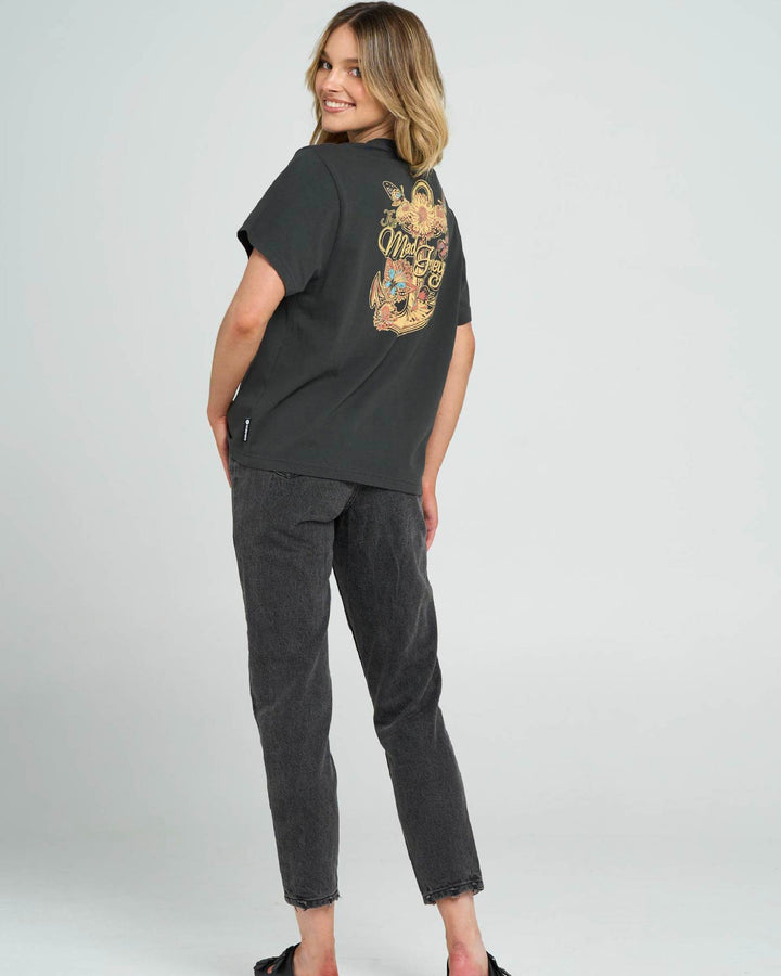 BUTTERFLY ANCHOR | WOMENS SS TEE - VINTAGE BLACK