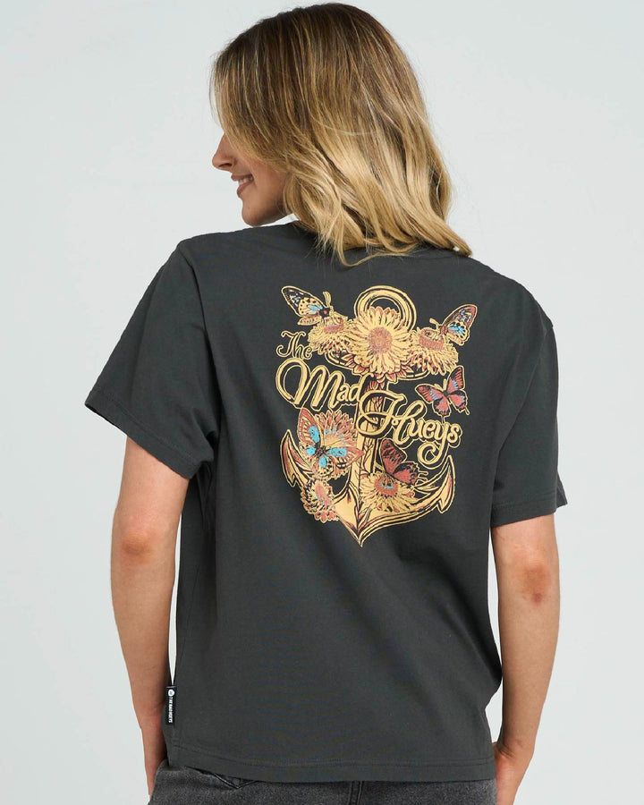 BUTTERFLY ANCHOR | WOMENS SS TEE - VINTAGE BLACK