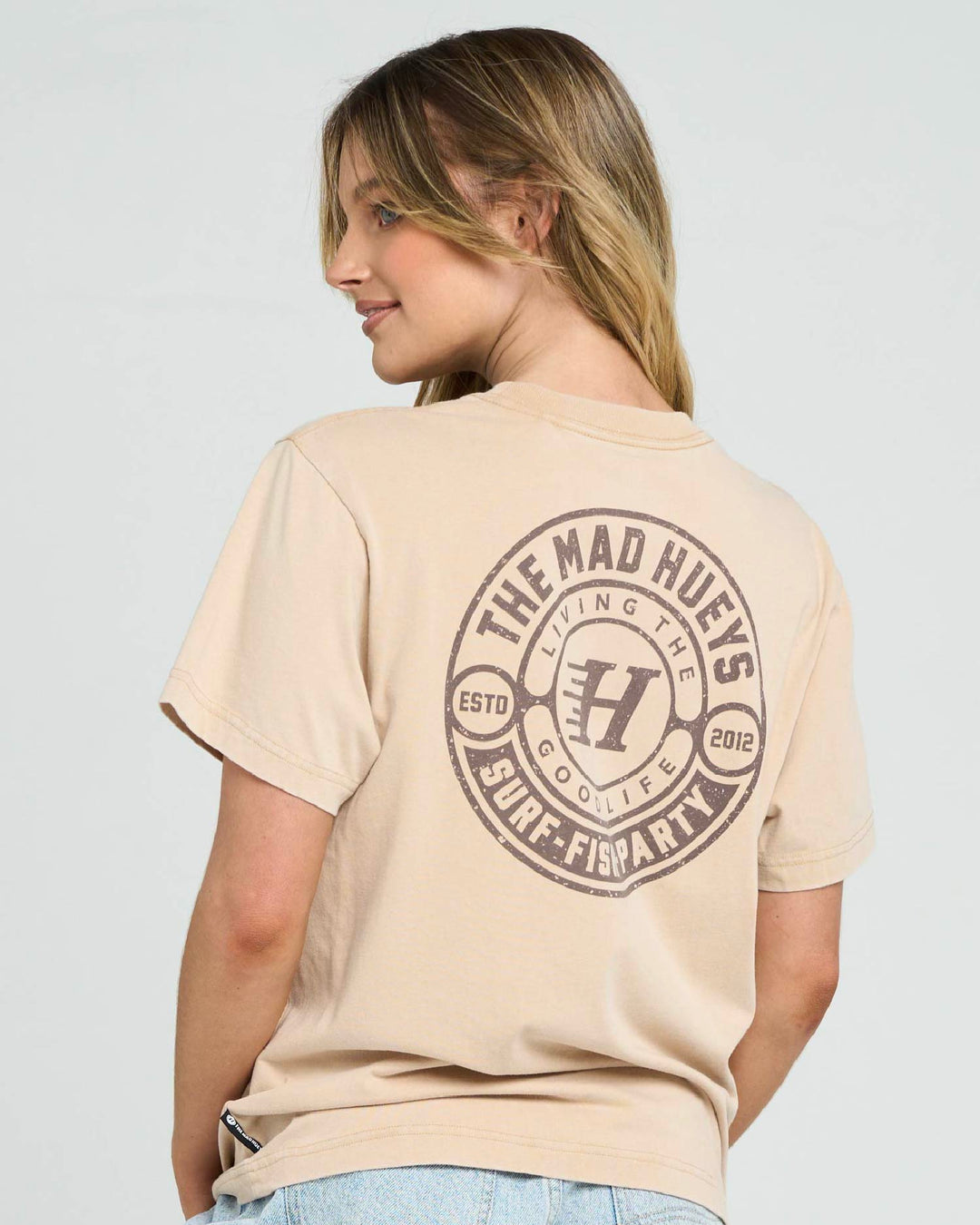 HUEYS GOOD LIFE | WOMENS SS TEE - WASHED LATTE