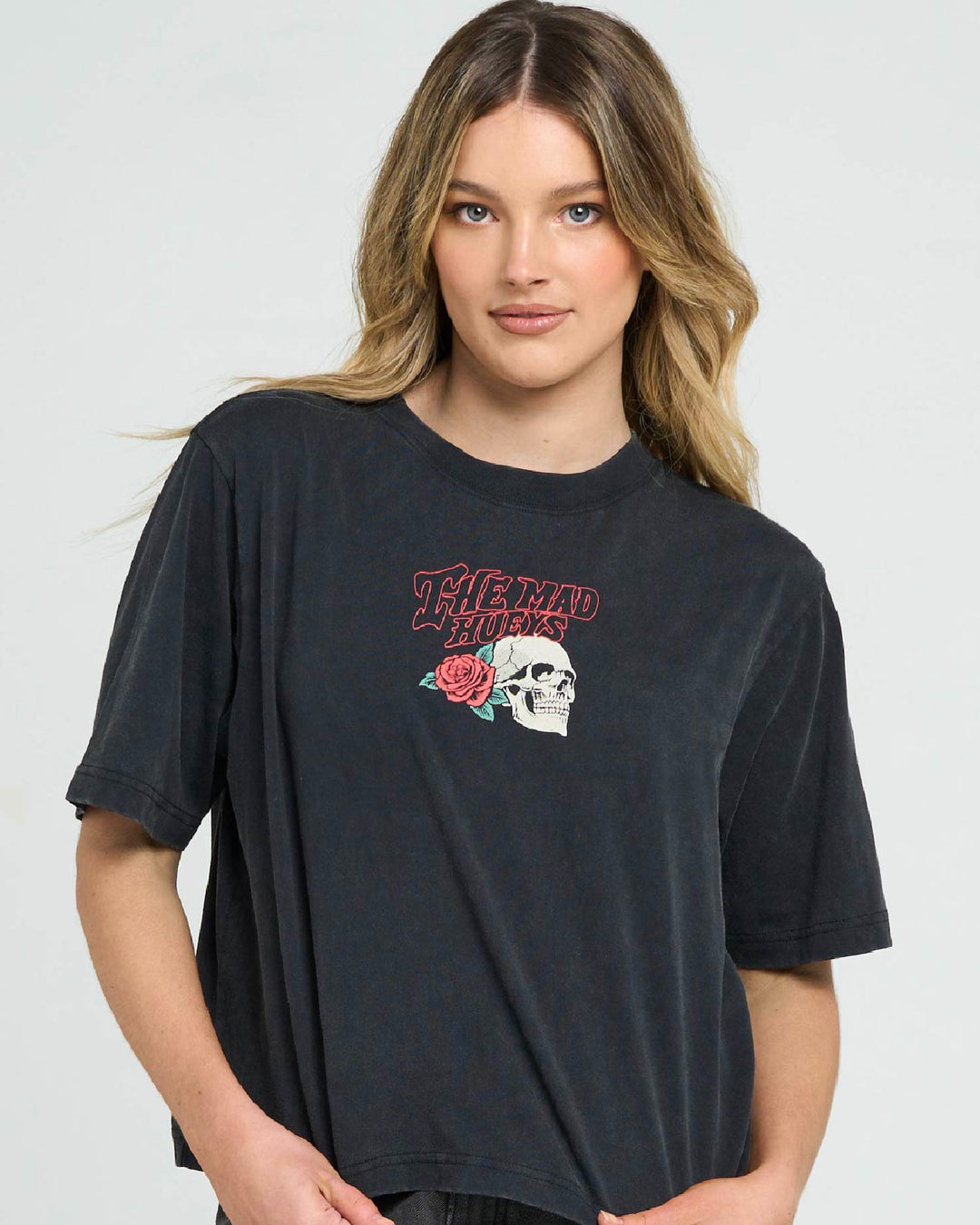 FREEDOM FOREVER | WOMENS BOXY TEE - WASHED BLACK