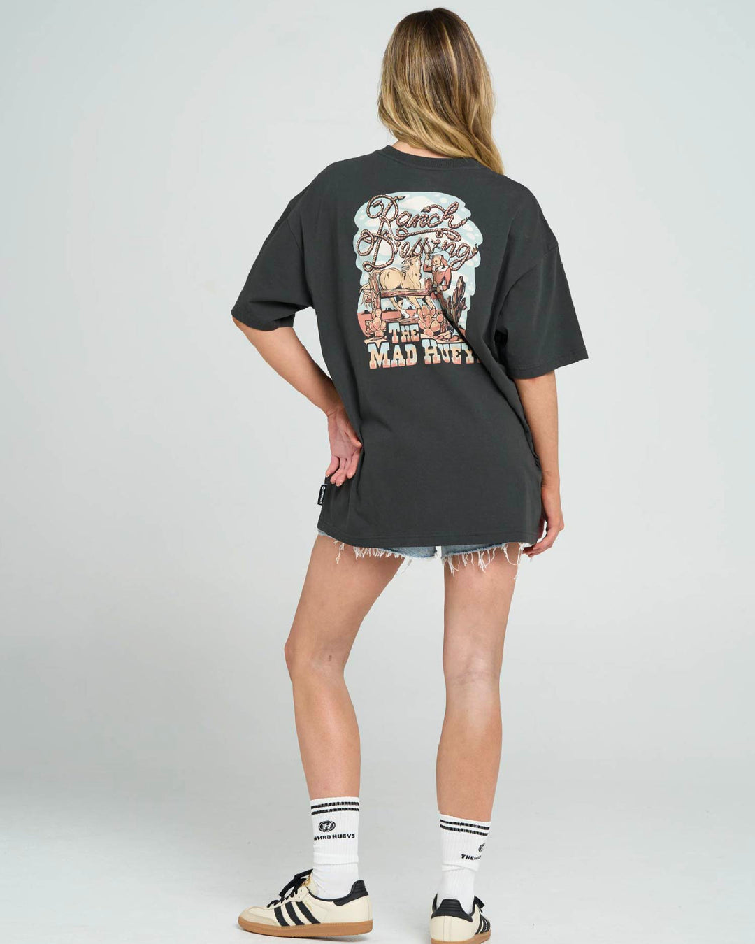 RANCH DRESSING | WOMENS OVERSIZED TEE - VINTAGE BLACK