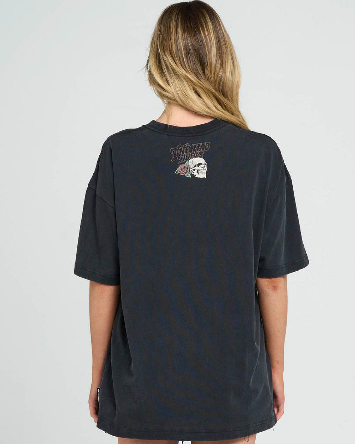 FREEDOM FOREVER | WOMENS OVERSIZED TEE - WASHED BLACK