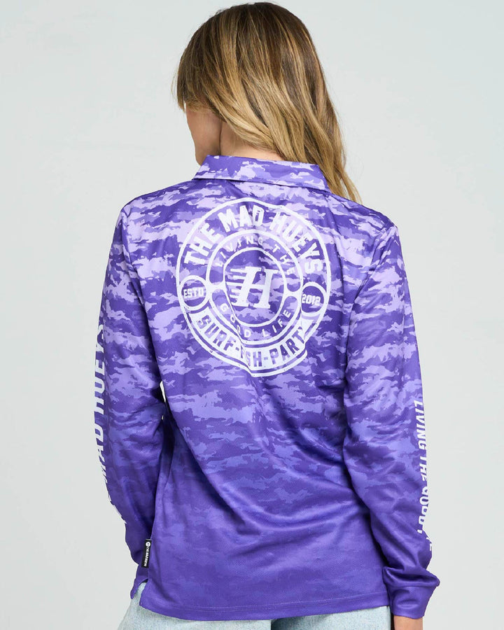 HUEYS GOOD LIFE | WOMENS UPF 50+ FISHING JERSEY - VIOLET