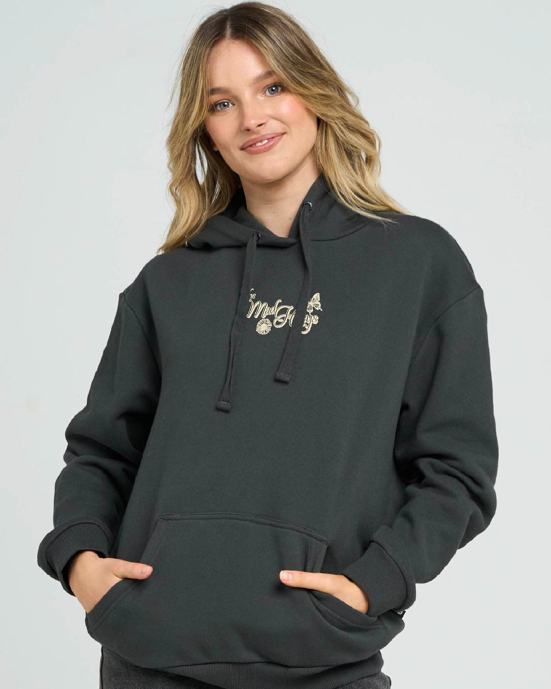 BUTTERFLY ANCHOR | WOMENS HOODED PULLOVER - VINTAGE BLACK