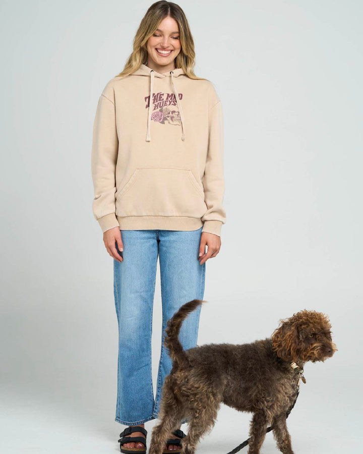 FREEDOM FOREVER | WOMENS HOODED PULLOVER - WASHED LATTE