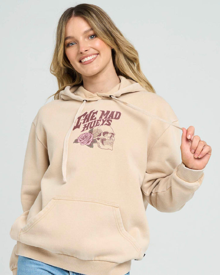 FREEDOM FOREVER | WOMENS HOODED PULLOVER - WASHED LATTE
