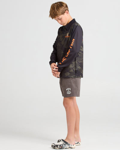 THE KRAKEN CAPTAIN | YOUTH FISHING JERSEY - OLIVE