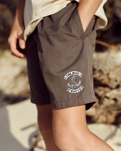 SKULL ANCHOR | YOUTH 14" VOLLEY SHORT - CHARCOAL