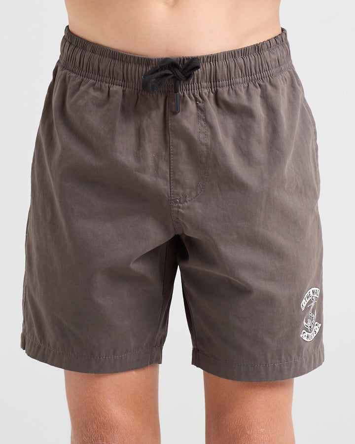 SKULL ANCHOR | YOUTH 14" VOLLEY SHORT - CHARCOAL