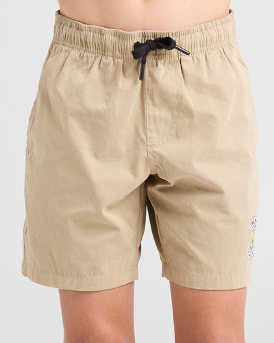 SKULL ANCHOR | YOUTH 14" VOLLEY SHORT - TAUPE