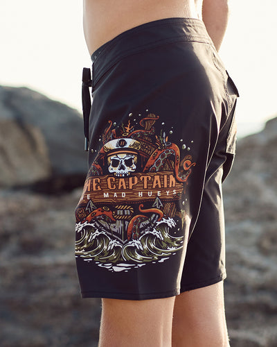 THE KRAKEN CAPTAIN | YOUTH 15" BOARDSHORT - BLACK