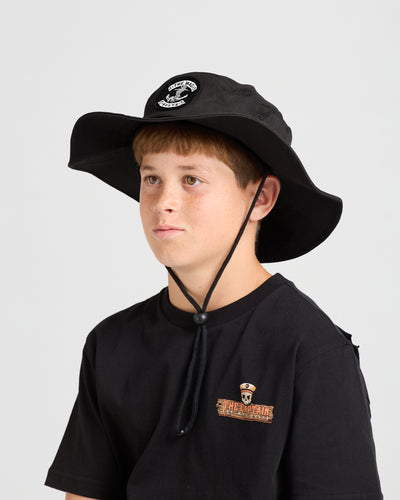 SKULL ANCHOR | YOUTH WIDE BRIM HAT - BLACK