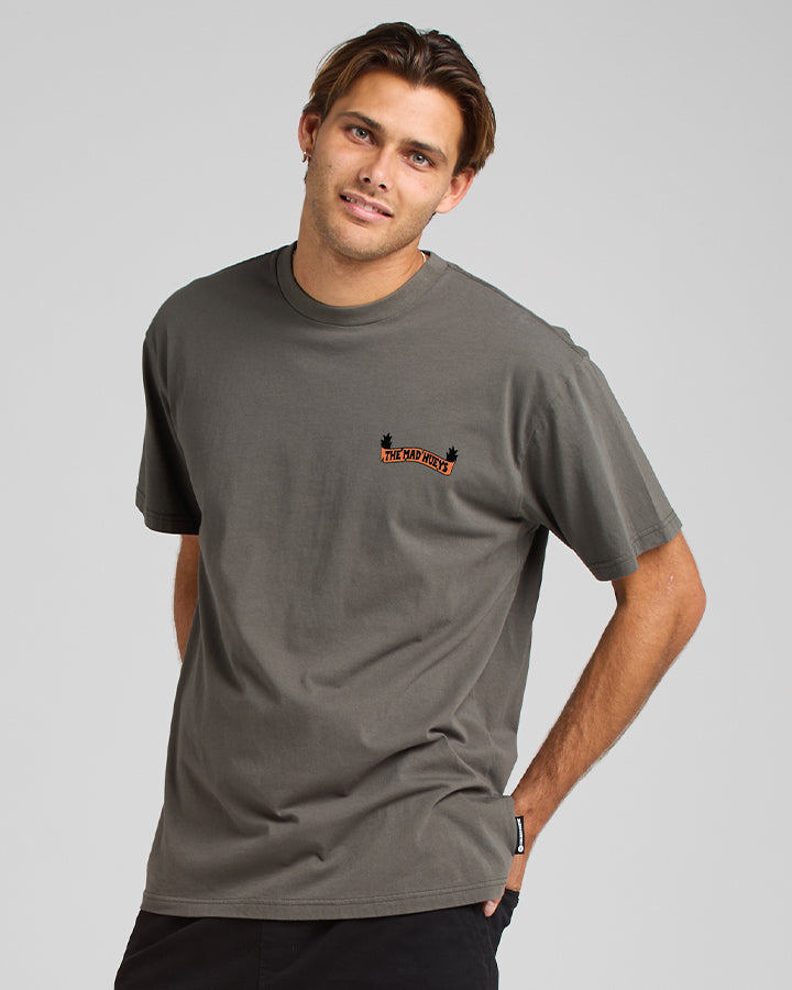 SMOKED SALMON | OVERSIZED SS TEE - CHARCOAL