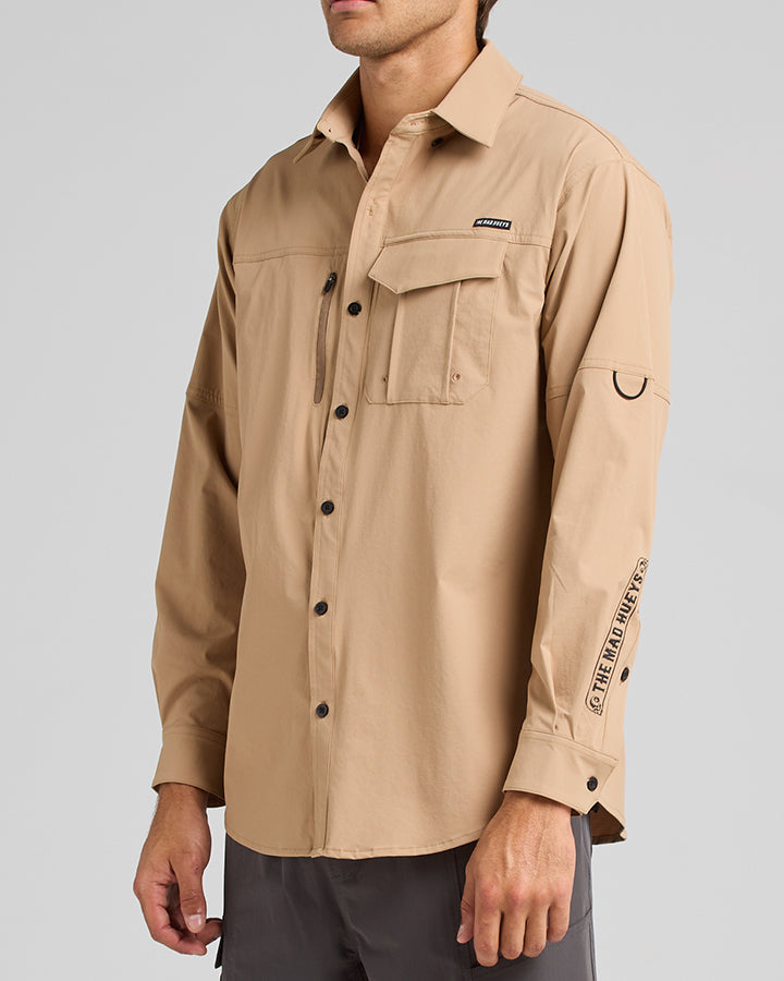 SKULL ANCHOR | FISHING SHIRT - TAN