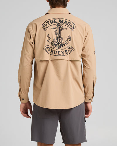 SKULL ANCHOR | FISHING SHIRT - TAN