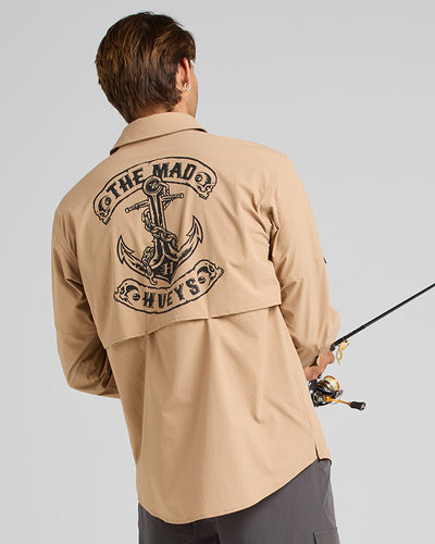 SKULL ANCHOR | FISHING SHIRT - TAN