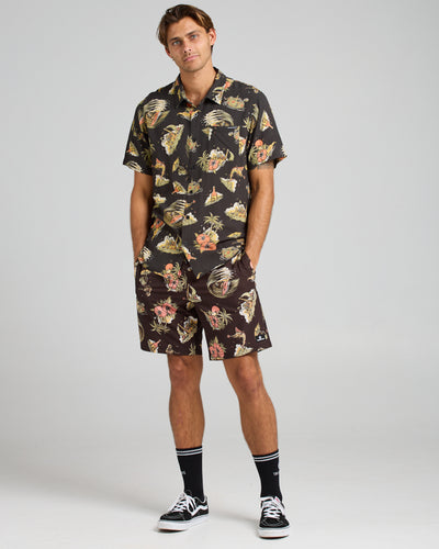 FROTHIN OUT | 19" SWIM VOLLEY SHORT - VINTAGE BLACK