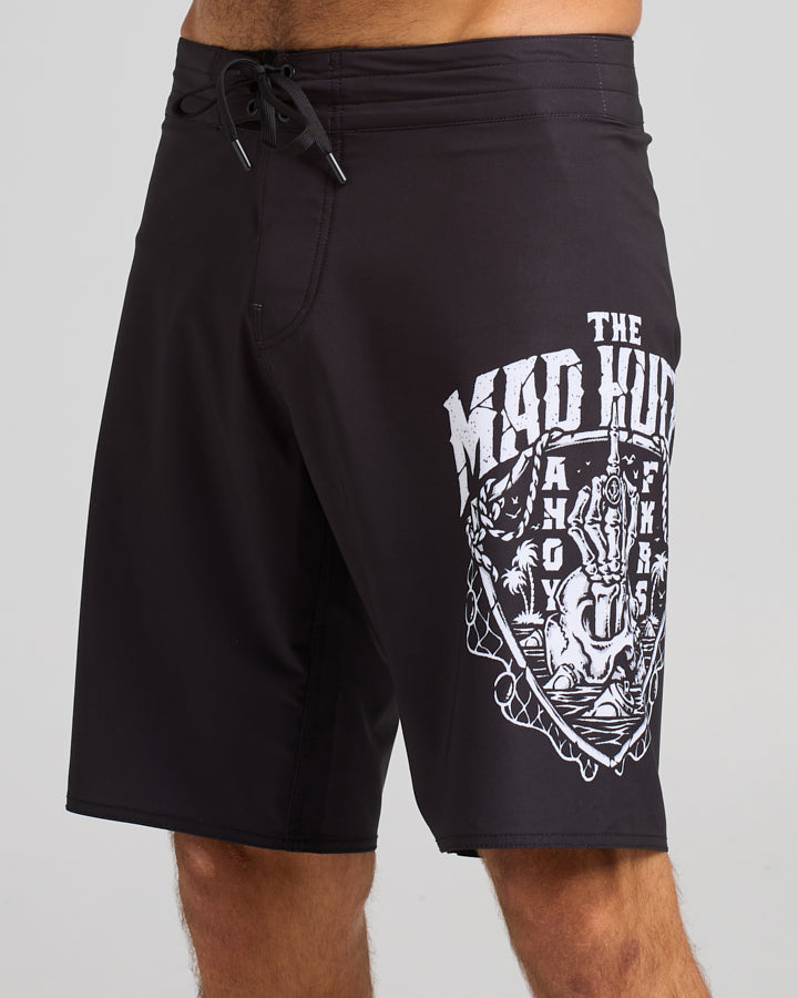 PORT SIDE AHOY FKRS | 20" BOARDSHORT - BLACK