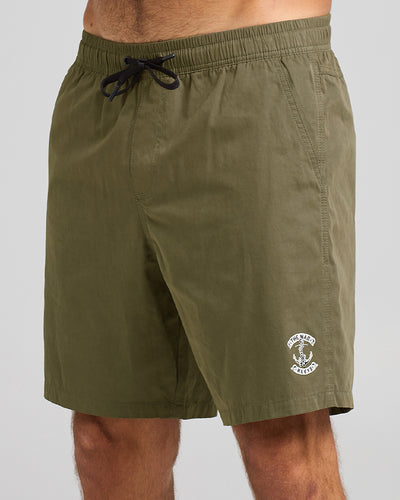 SKULL ANCHOR | 18" VOLLEY SHORT - OLIVE