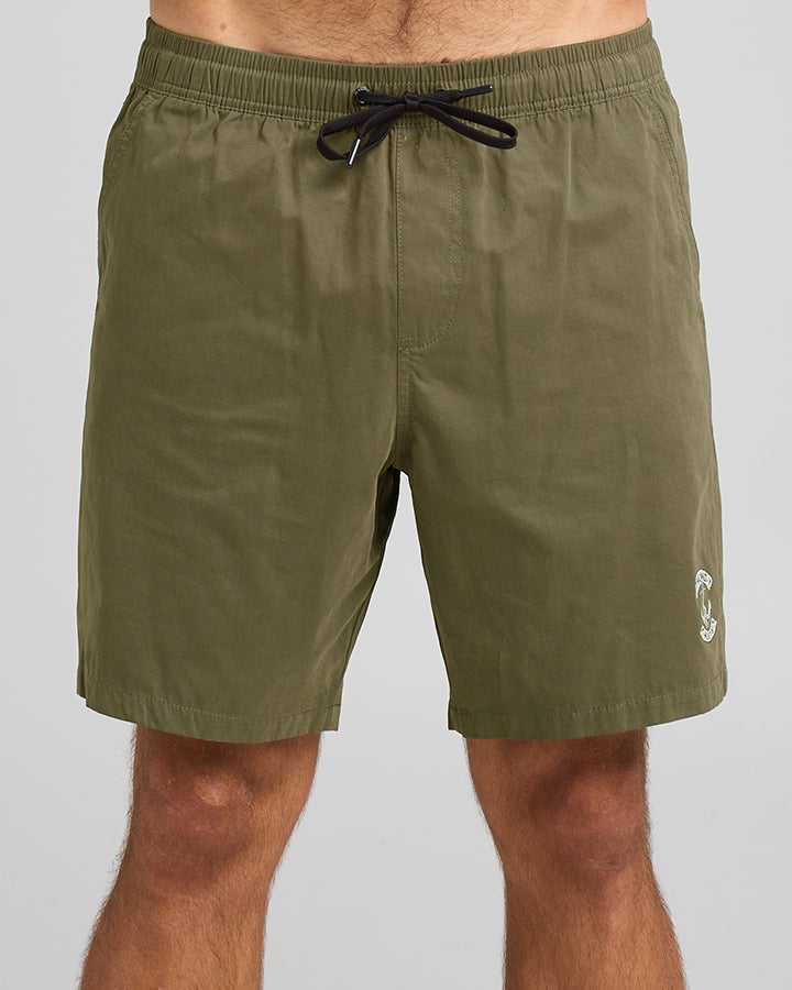 SKULL ANCHOR | 18" VOLLEY SHORT - OLIVE