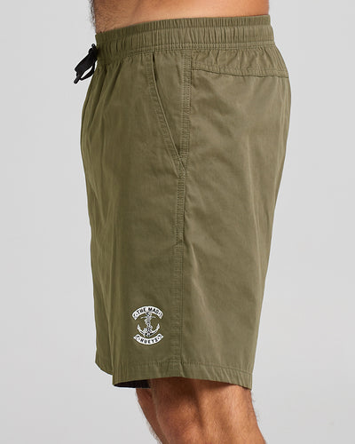 SKULL ANCHOR | 18" VOLLEY SHORT - OLIVE