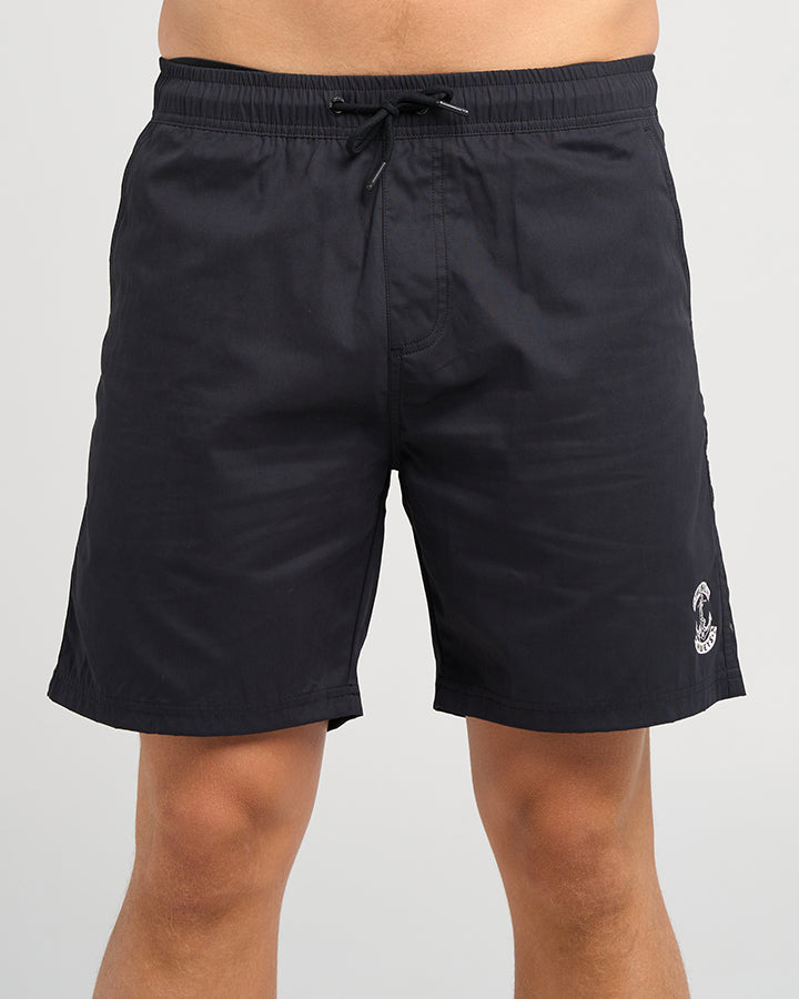 SKULL ANCHOR | 18" VOLLEY SHORT - BLACK