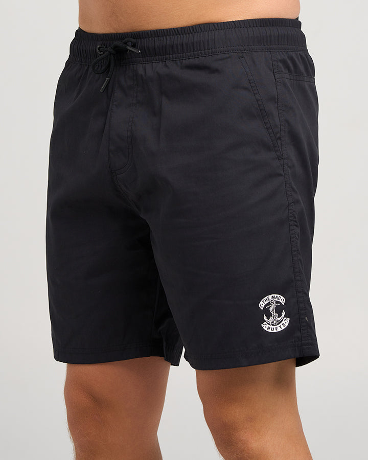 SKULL ANCHOR | 18" VOLLEY SHORT - BLACK