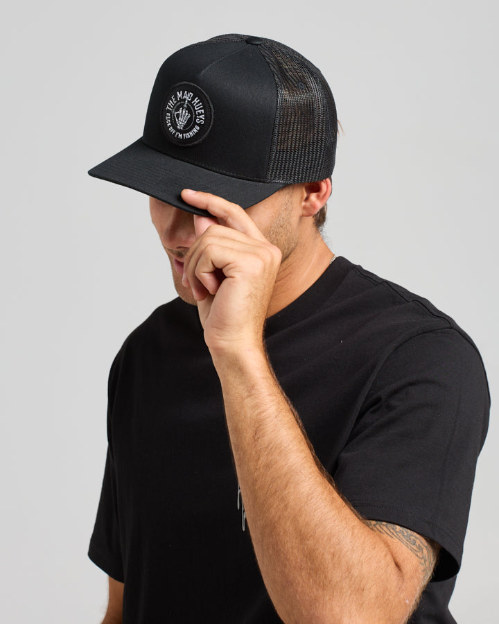 FK OFF IM FISHING | TWILL TRUCKER - BLACK