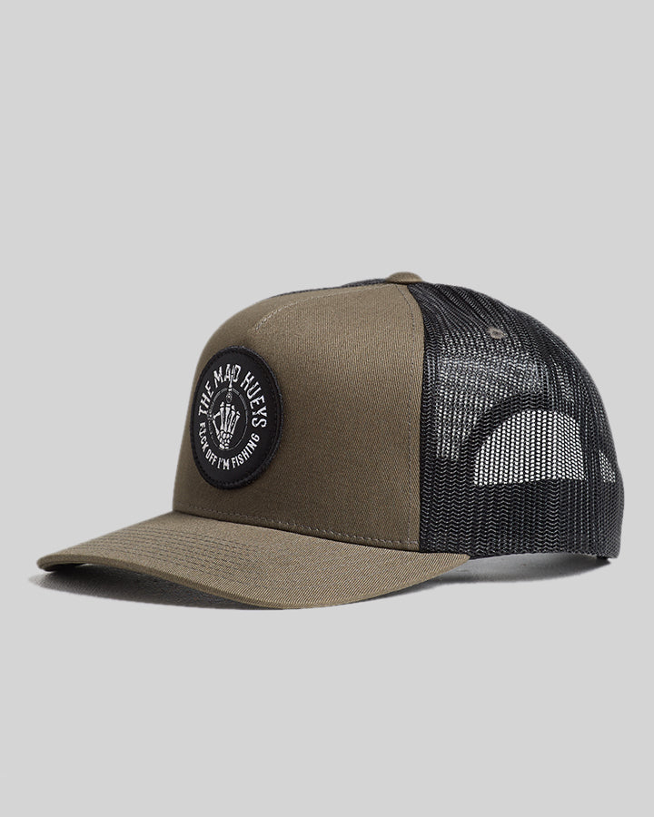 FK OFF IM FISHING | TWILL TRUCKER - OLIVE