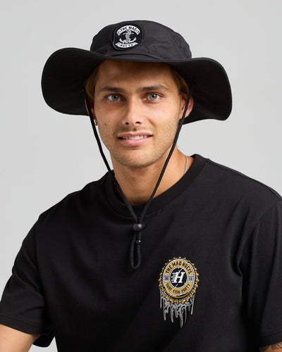 SKULL ANCHOR | WIDE BRIM HAT - BLACK