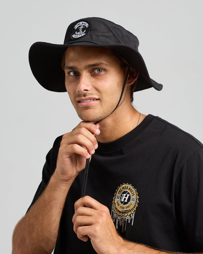 SKULL ANCHOR | WIDE BRIM HAT - BLACK