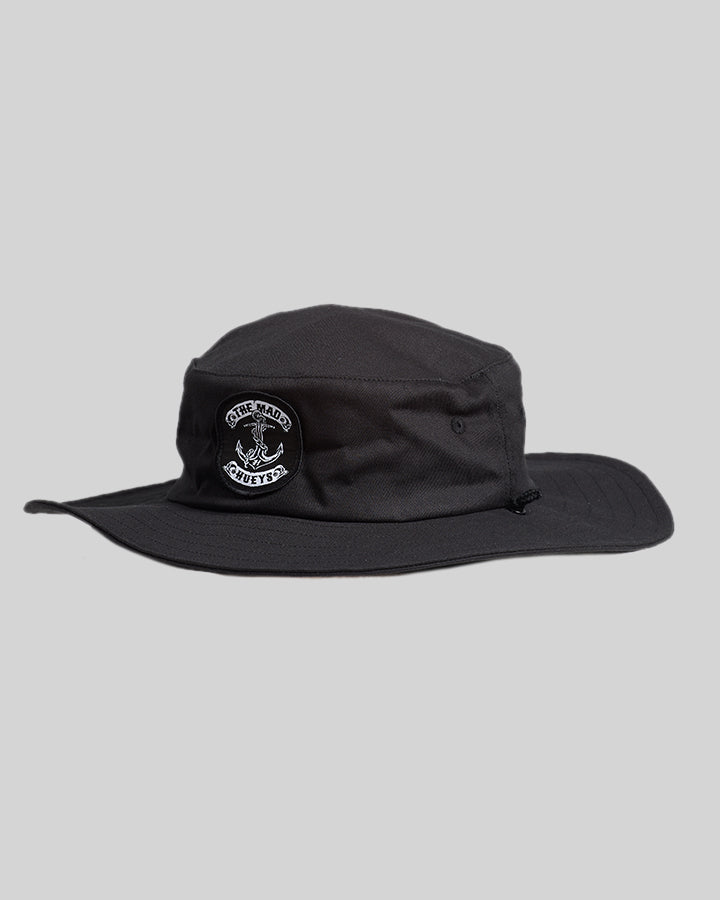 SKULL ANCHOR | WIDE BRIM HAT - BLACK