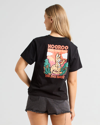 HOOROO TRUE BLUE | WOMENS SS TEE - BLACK