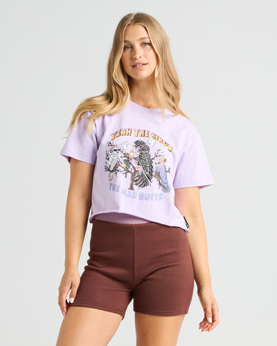 YEAH THE BIRDS | WOMENS CROP SS TEE - BABY LILAC