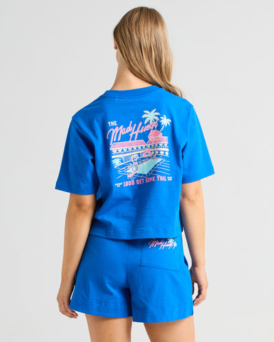 MERMAID MOTEL | WOMENS BOXY SS TEE - COBALT