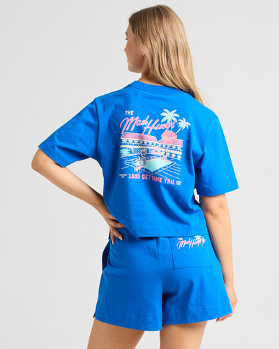 MERMAID MOTEL | WOMENS BOXY SS TEE - COBALT