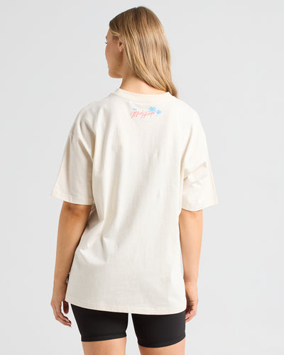 MERMAID MOTEL | WOMENS OVERSIZED SS TEE - STONE