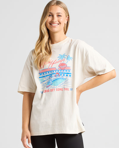 MERMAID MOTEL | WOMENS OVERSIZED SS TEE - STONE