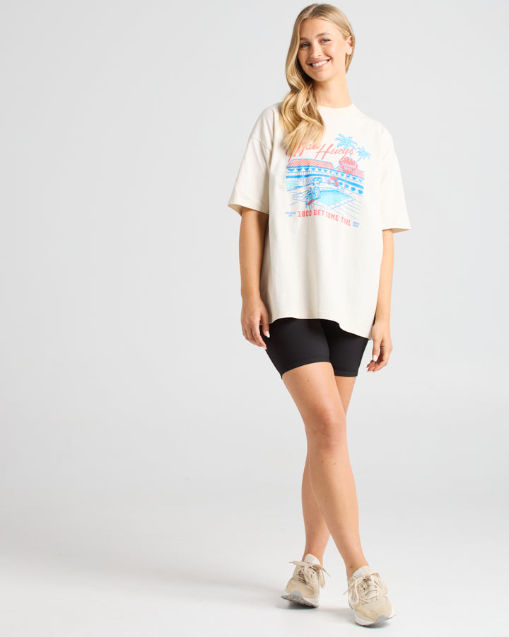 MERMAID MOTEL | WOMENS OVERSIZED SS TEE - STONE