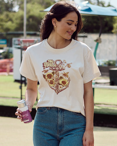 SUNFLOWER ANCHOR | WOMENS SS TEE - STONE