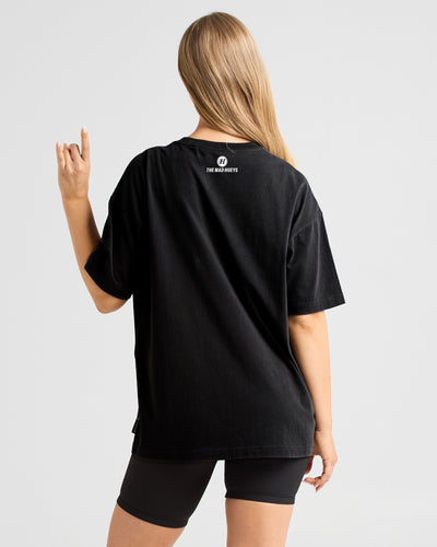 HUEYS | WOMENS OVERSIZED SS TEE - BLACK