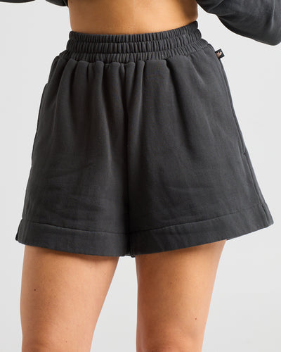 SUNFLOWER ANCHOR | WOMENS SHORTS - VINTAGE BLACK