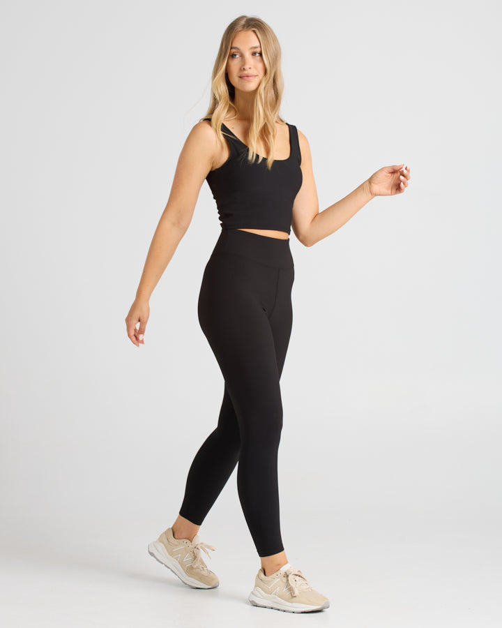 FIT HUEYS | WOMENS COMFY TIGHTS LEGGINGS  - BLACK