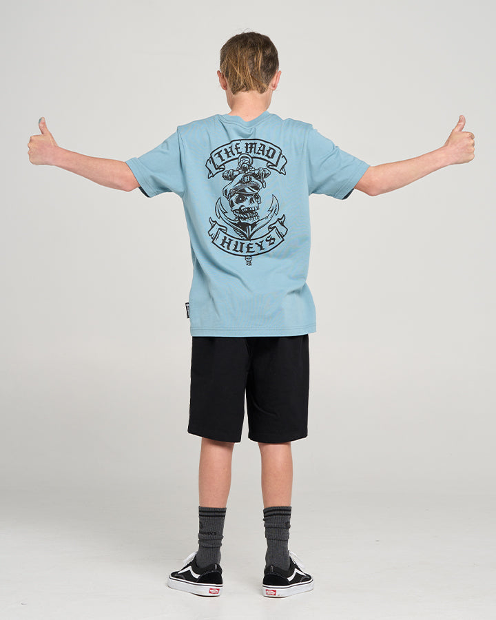 SAILOR ANCHOR | YOUTH SS TEE - STEEL BLUE