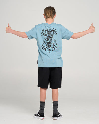 SAILOR ANCHOR | YOUTH SS TEE - STEEL BLUE