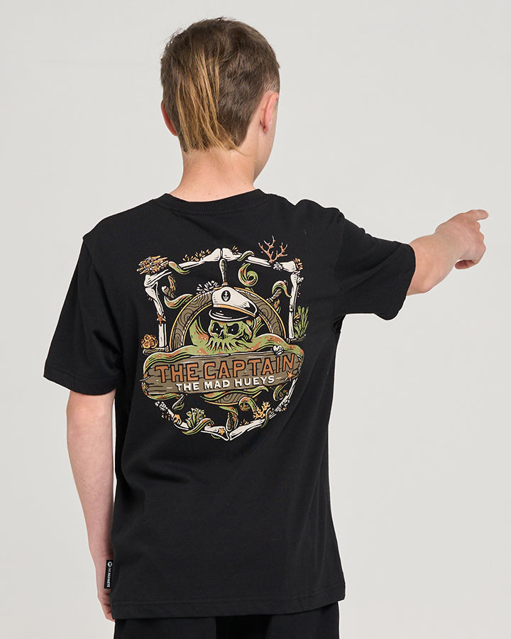 THE SEA CAPTAIN | YOUTH SS TEE - BLACK