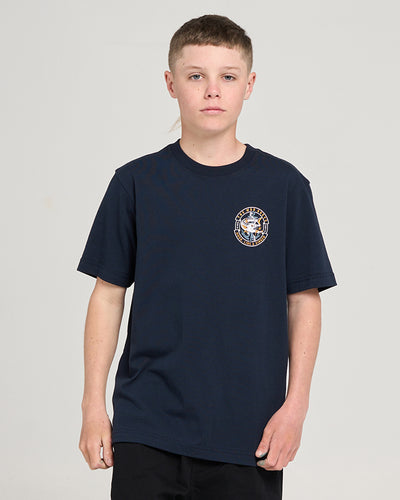 HOOKED CUDA | YOUTH SS TEE - NAVY